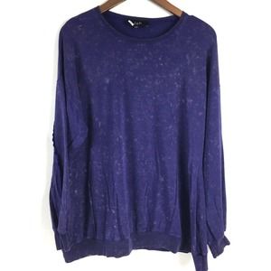 Joh Apparel Womens Sweater Large Purple Rayon Long Sleeve Lightweight Sweatshirt